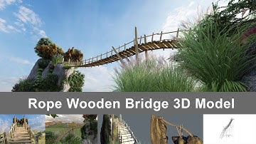 Rope Wooden Bridge 3D Model Free Download