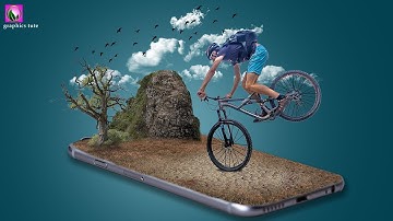 3D Landscape On Mobile - 3D Photo Effect In Photoshop - Photo Manipulation Tutorial