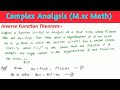 L-34 Inverse Function Theorem in Complex Analysis