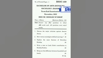 BSOC-109 question paper dec-2022
