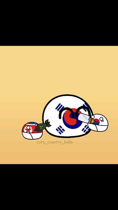 one day with baby 🇰🇷 South Korea and North Korea 🇰🇵 #usacountryball #shorts #korea