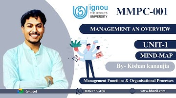 MMPC-001 UNIT-1. MANAGEMENT: AN OVERVIEW | MIND MAP | IGNOU | Kishan kanaujia