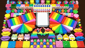 WILL YOU RELAXING WITH CLAY PIPING BAG & RAINBOW ? Mixing Random Things Into Glossy Slime
