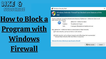 How to Block a Program with Windows Firewall