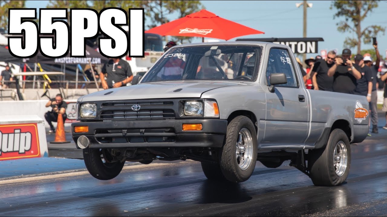 1200HP Toyota Pickup Truck 55PSI Wheelie! Rowdy K20 MR2 1400HP