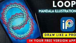 How to draw this Mandala design in IBIS PAINT X, beginners Mandala drawing in tablet screenshot 2