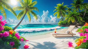 Tranquil Seaside Cafe Jazz Escape with Hammock | Gentle Jazz Melody & Ocean View For Deep Relaxation