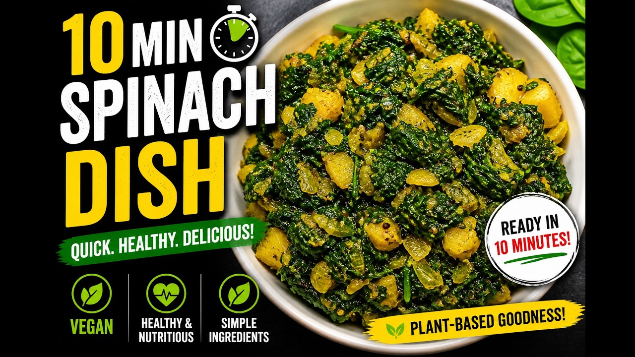 10-Min Vegan Spinach Recipe 🌱 Healthy & Delicious