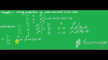 Properties of Determinants(Sample Solutions) | Class 12 Math