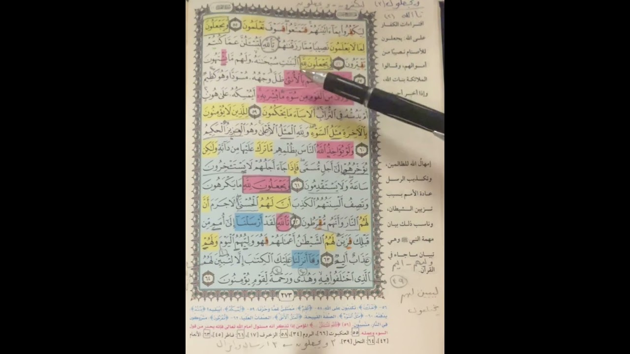 روابط سورة النحل ربع (وقال الله)