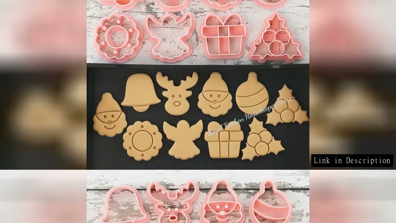 Cookies Cutter Christmas Dough Stamp Plastic 3D Cartoon Pressable Biscuit Mold Confectionery Baking