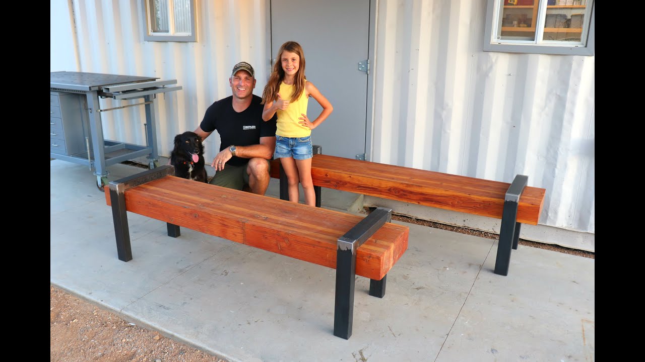 DIY Modern Industrial Bench - How to Make an Overbuilt Bench! - YouTube
