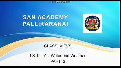 CLASS 4- EVS LESSON-12 AIR, WATER AND WEATHER- PART 2