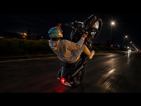 Night ride popping wheelies on the XT 660