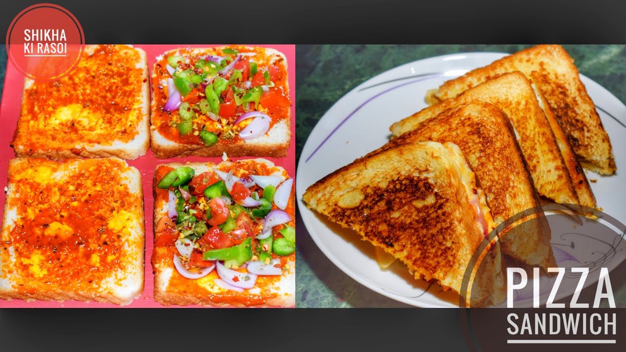 Pizza Sandwich Bread Pizza Sandwich on Tawa Recipe Grilled pizza