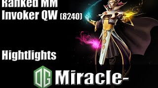 Dota 2 - Miracle - лучшие моменты игры Invoker QW (8,2 тыс. ммр) с рейтингом MM 6,86