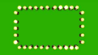 Flickering Or Random Blinking Light Bulb Rectangle Banner Green Screen 3D