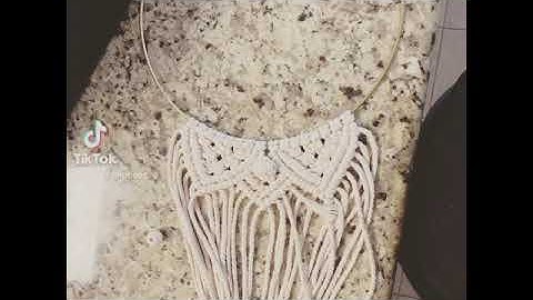 Macrame wall hanging with mirror