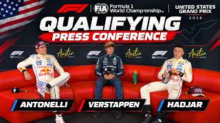 LIVE: F1 Qualifying Press Conference - United States Grand Prix | Antonelli, Max Verstappen, Hadjar