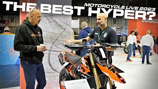 Discussing the Ducati Hypermotard 698 with Hypermotard King at Motorcycle Live 2023