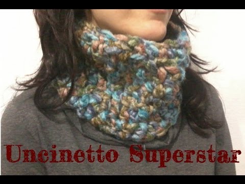 Scaldacollo all'uncinetto facilissimo  si fa con un gomitolo! | Super easy crochet cowl tutorial