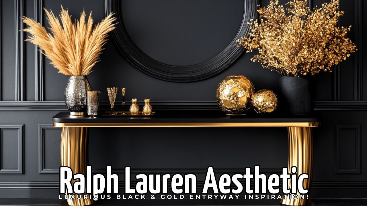 Ralph Lauren Aesthetic: Luxurious Black & Gold Entryway Inspiration ...