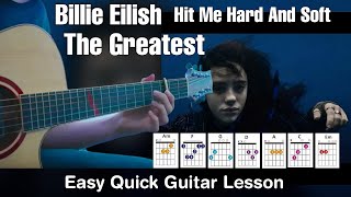 Billie Eilish - THE GREATEST Guitar Cover + Lesson Easy Chords/Finger Picking Short Guitar Tutorial