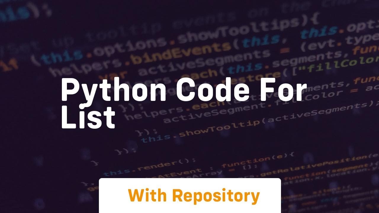 python code for list - YouTube