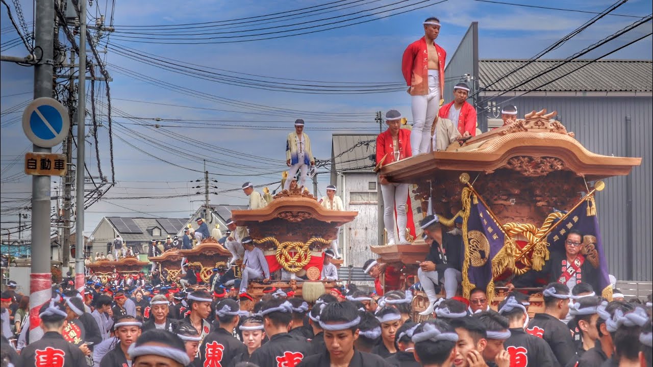 令和7年   泉佐野市  ザ・まつり in IZUMISANO  だんじり移動曳行　各町やりまわしなど。