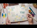 Plan with me may 2024 easy bullet journal theme with stamps