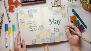 Plan With Me: May 2024 Easy Bullet Journal Theme with Stamps