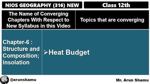Heat Budget & Global Warming | Class 12th Chapter-10 Part-02 | NIOS Geography भूगोल | ‎@arunshamu