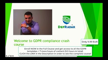 Learn GDPR Data Protection Compliance from scratch with practical templates