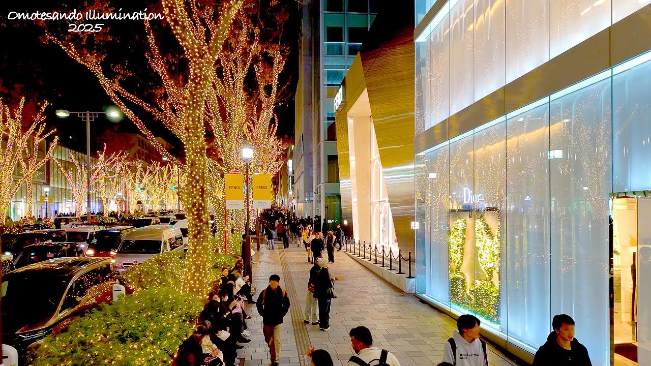 4K60【表参道 イルミネーション】原宿から表参道 2025 東京 Japan