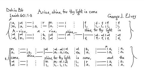 Thumbnail of ELVEY - Arise, shine for thy light is come | Solfa score
