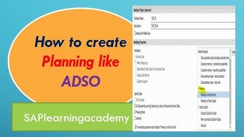 How to create planning like ADSO in Hana Studio with its explanation