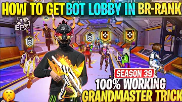 New Bot Lobby Glitch Trick Season 39 | Br  Rank Psuh Tips And Tricks | Solo Grandmaster Push Tricks