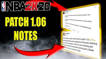 NBA 2K20 PATCH 1.06 NOTES