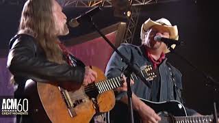 This performance captures Willie Nelson and Toby Keith collaborating on Beer For My Horses at
