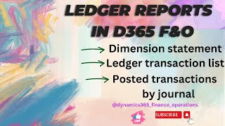 Famous Ledger Reports in D365 F&O Net Worth