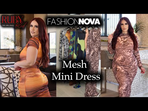 Plus Size Fashion Nova Mesh Midi Dress Haul FashionNova Ruby Red 