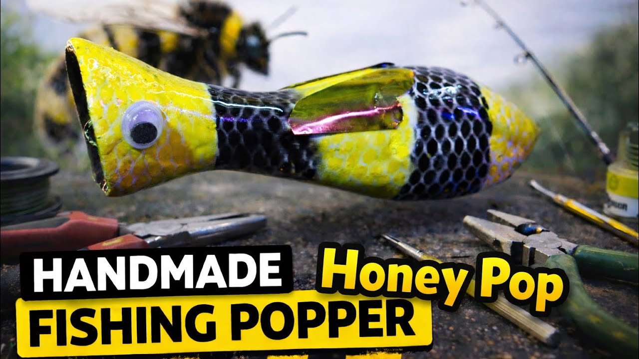 Presenting“Honey Pop”🐝My handmade bumblebee themed popper for topwater strikes!Crafted with passion