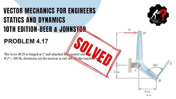 Solved Problem  4.17 | Determine (a) the tension in rod AB, (b) the reaction at C