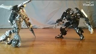 Sideswipe vs Barricade Transformers stop motion