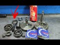 Installing new connecting rod and bearings in the crankshaft