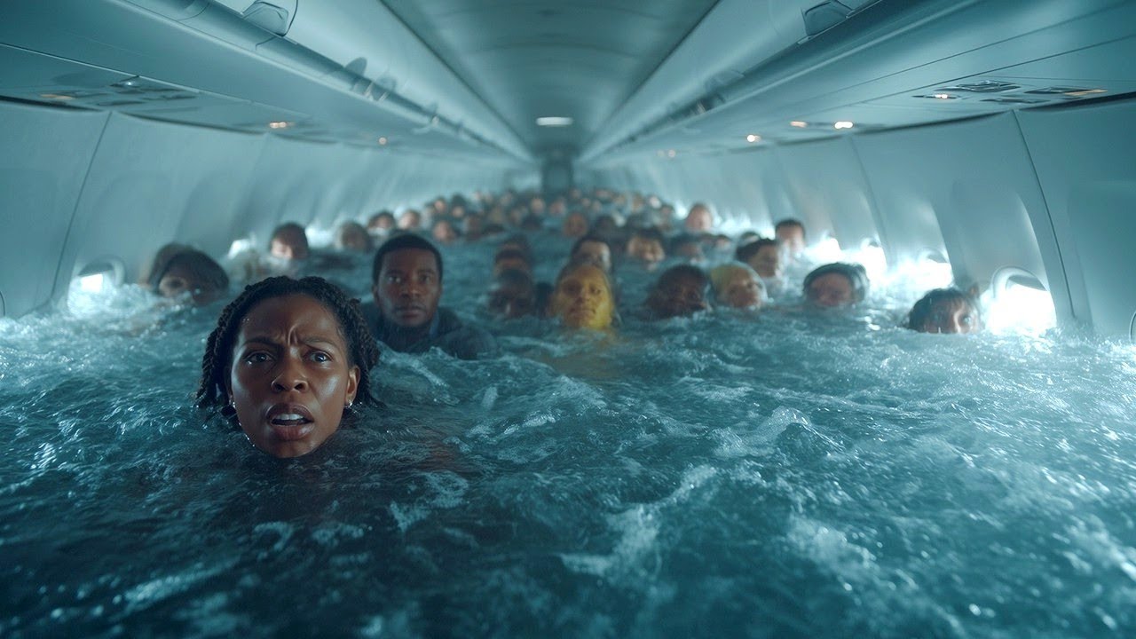 الركاب فرحانين إنهم نجوا من الحادث، لحد ما بيشوفوا إيه اللي بيلف حواليهم في الميه