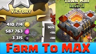 Clash of Clans TH11 First ATTACK AFTER UPDATE INSANE LOOT! Farm TH11 TO MAX!