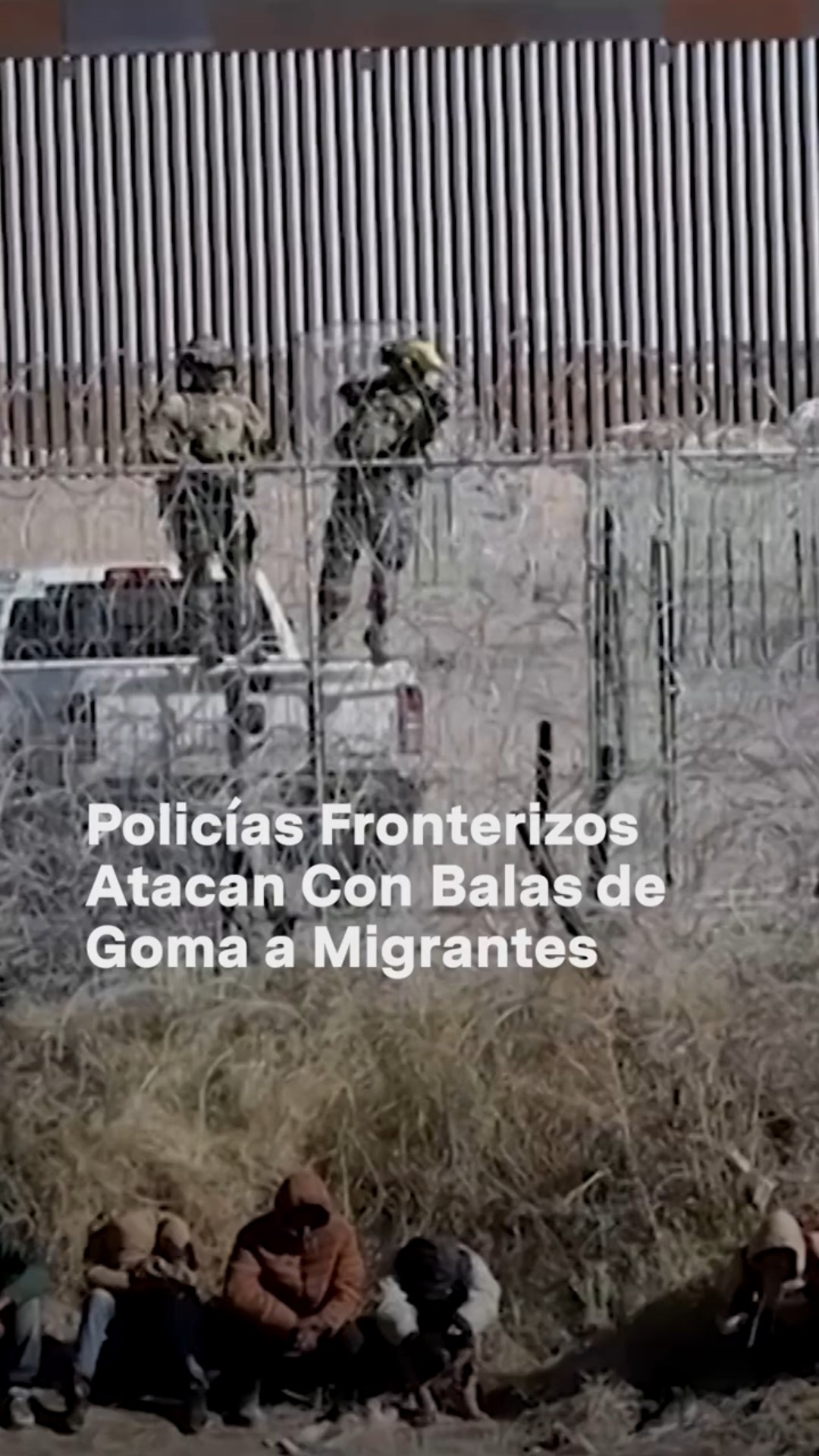 Patrulla fronteriza dispara balas de goma a migrantes #nmas #shorts #frontera #migrantes