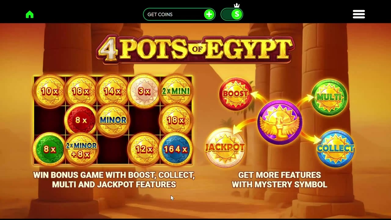 Crown Coins Casino 3X Catch & 4 Pots Egypt 1/28/26 6:54pm Trying for a winning session