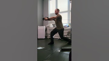 Split stance Pallof press isometric